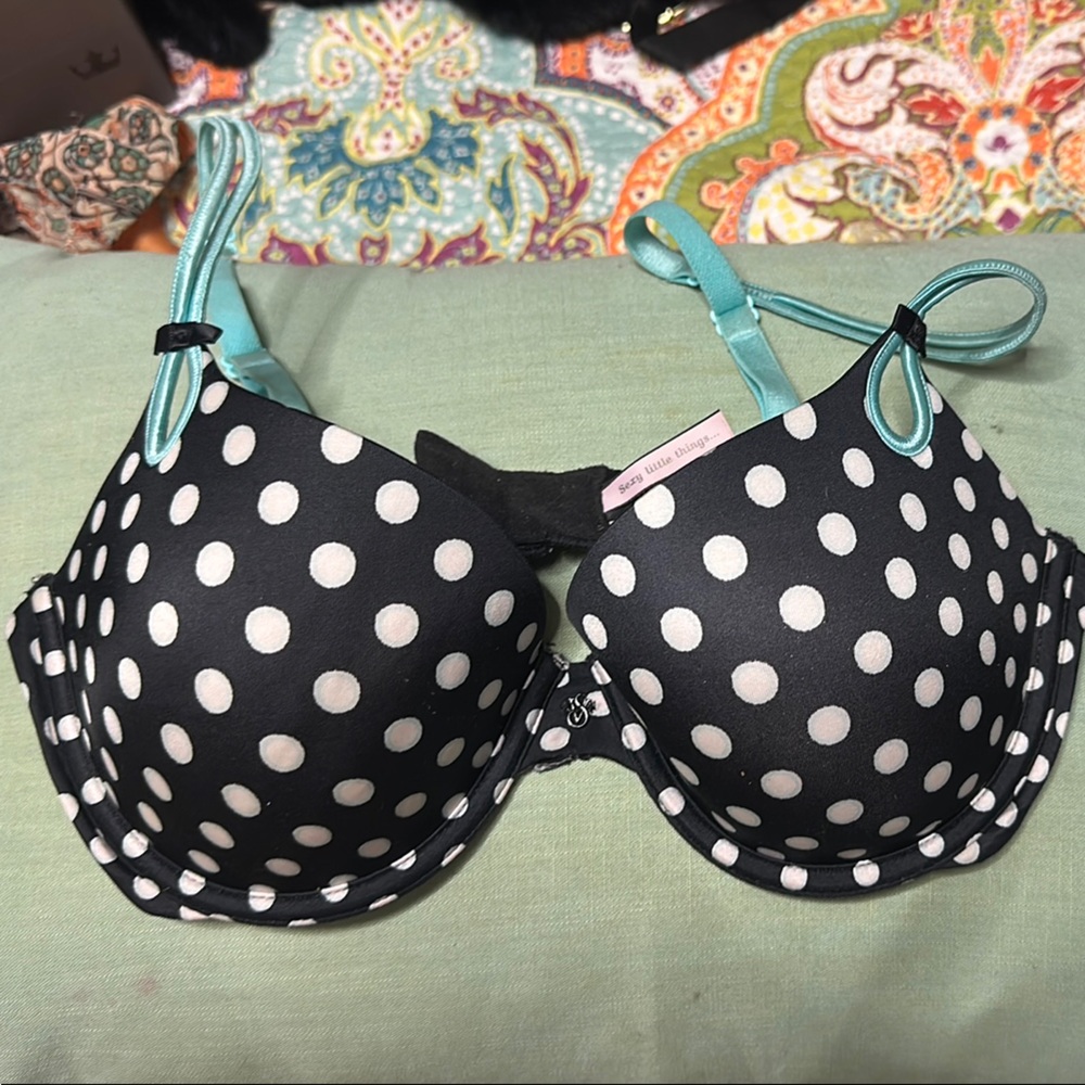 Victoria's Secret Black and White Polka Dot Bra
